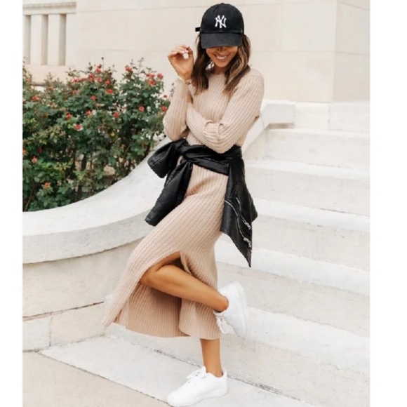 NEW WAYF Ribbed Knit Sweater Dress - Picture 6 of 6